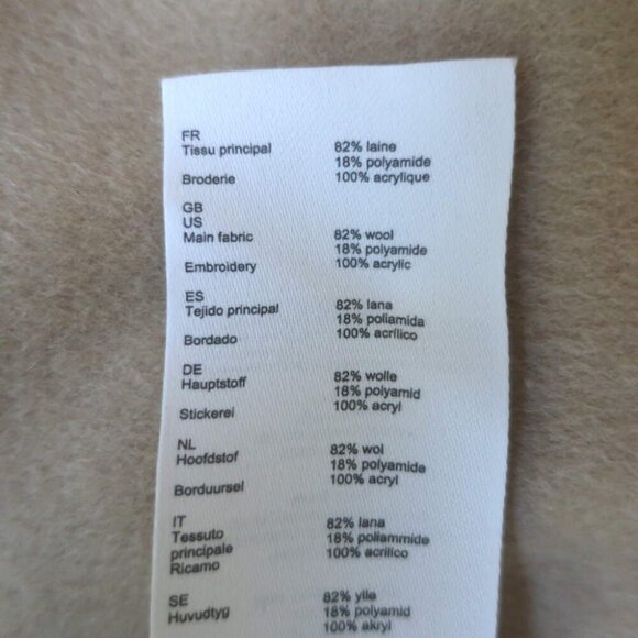 Maje Gicoco Belted Scarf Coat Camel Embroidered Double-Faced Wool Size 34 NEW - Picture 9 of 10